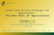Global Food Security Challenges and Opportunities: the new role of agriculture