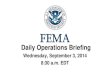FEMA Daily Operations Briefing for Sep 3, 2014