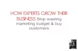 HOW EXPERTS GROW THEIR BUSINESS Stop wasting marketing budget & buy customers