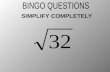 Bingo Questions - Radical Operations