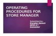 Store Operating Procedure for Store Manager