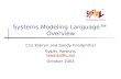 Systems Modeling Language Overview