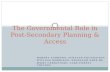 B15 The Governmental Role in Post-Secondary Planning & Access