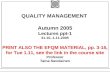 Quality Management - Lecture