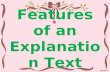 Features of an Explanation Text