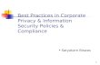 Best Practices In Corporate Privacy & Information Security