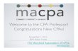 New CPA - Welcome to the Profession - MACPA