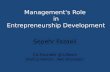 Management's role in Enterpreneurship Development