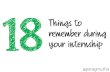 18 things to remember during internship