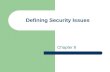 Defining Security Issues Chapter 8