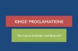 Kings Proclamations
