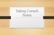 Learning Cornell Notes