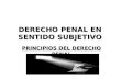 DERECHO PENAL EN SENTIDO SUBJETIVO PRINCIPIOS DEL DERECHO PENAL.
