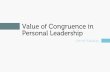 Value of Congruence in Personal Leadership