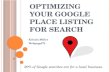 Optimizing your google local listing for search