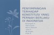 Penyimpangan terhadap konstitusi yang pernah berlaku di indonesia