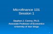 Microfinance 101 Session 1 - Dr. Stephen Conroy