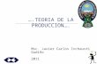 ….TEORIA DE LA PRODUCCION…. Msc. Javier Carlos Inchausti Gudiño 2011.