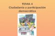TEMA 4 Ciudadanía y participación democrática. Un primer acercamiento a la ciudadanía nos coloca ante la complejidad de sus dimensiones: su carácter excluyente.