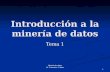 Minería de datos Dr. Francisco J. Mata 1 Introducción a la minería de datos Tema 1.