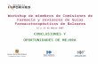 CONCLUSIONES Y OPORTUNIDADES DE MEJORA Workshop de miembros de Comisiones de Farmacia y revisores de Guías Farmacoterapéuticas de Baleares 21 y 22 de Marzo.