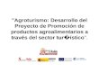 "Agroturismo: Desarrollo del Proyecto de Promoción de productos agroalimentarios a través del sector tur ístico".