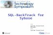 SQL-BackTrack for Sybase System Consultant Manager System Consultant.