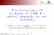 Winder A. Gonzalez Università degli studi di Padova - Consorzio RFX, Padova, Italy. Thermo-mechanical analyses of ITER in-vessel magnetic sensor assembly.