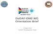 DoDAF-DM2 WG Orientation Brief 13 April 2011 DoDAF Development Team.