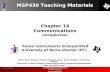 UBI >> Contents Chapter 14 Communications Introduction MSP430 Teaching Materials Texas Instruments Incorporated University of Beira Interior (PT) Pedro.