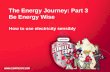 The Energy Journey: Part 3 Be Energy Wise How to use electricity sensibly.