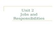 Unit 2 Jobs and Responsibilities. Teaching Objectives After completing this lesson, students should be able to: describe jobs and responsibilities describe.