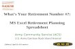 Whats Your Retirement Number #?: MS Excel Retirement Planning Spreadsheet Army Community Service (ACS) U.S. Army Garrison Rock Island Arsenal Edition.