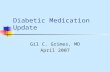 Diabetic Medication Update Gil C. Grimes, MD April 2007.
