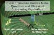 Scott Aaronson MIT BQP PSPACE Closed Timelike Curves Make Quantum and Classical Computing Equivalent John Watrous U. Waterloo
