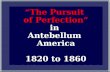 The Pursuit of Perfection in Antebellum America 1820 to 1860 The Pursuit of Perfection in Antebellum America 1820 to 1860.