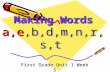 Making Words a,e,b,d,m,n,r,s,t First Grade Unit 1 Week 5.