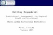 Getting Organized: Institutional Arrangements for Regional Growth and Development Multi-sector Partnership Initiatives Miami, Florida February 2005.