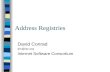 Address Registries David Conrad drc@isc.org Internet Software Consortium.