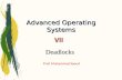 Advanced Operating Systems Prof. Muhammad Saeed Deadlocks.
