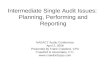 Intermediate Single Audit Issues: Planning, Performing and Reporting NASACT Audio Conference April 2, 2008 Presented by Frank Crawford, CPA Crawford &