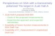 1 Perspectives on SSA with a transversely polarized 3 He target in JLab Hall-A JLab Hall-A proposal E03-004 –Goals of the proposed measurements –Experimental.