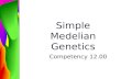 Simple Medelian Genetics Competency 12.00. Genetic Terminology.