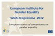 European Institute for Gender Equality Work Programme 2012 European centre of competence on gender equality 08/02/201212th ECOS Meeting, Brussels.
