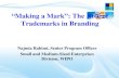 Making a Mark: The Role of Trademarks in Branding Najmia Rahimi, Senior Program Officer Small and Medium-Sized Enterprises Division, WIPO.