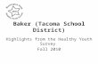 Baker (Tacoma School District) Highlights from the Healthy Youth Survey Fall 2010.
