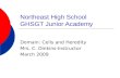 Northeast High School GHSGT Junior Academy Domain: Cells and Heredity Mrs. C. Dinkins-Instructor March 2009.