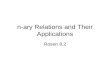 N-ary Relations and Their Applications Rosen 8.2.