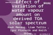 © University of Reading 2008  Department of Meteorology Effect of variation of water vapour amount on derived TOA solar spectrum Kaah.