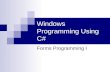 Windows Programming Using C# Forms Programming I.
